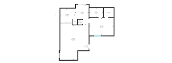 One Bedroom One Bath Floor Plan at Creekside Canopy, North Carolina, 28212