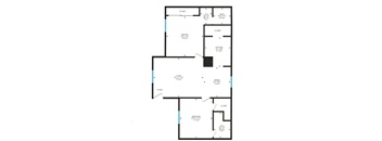 2 Bed 2 Bathroom Floor Plan at Creekside Canopy, Charlotte, NC 28212  