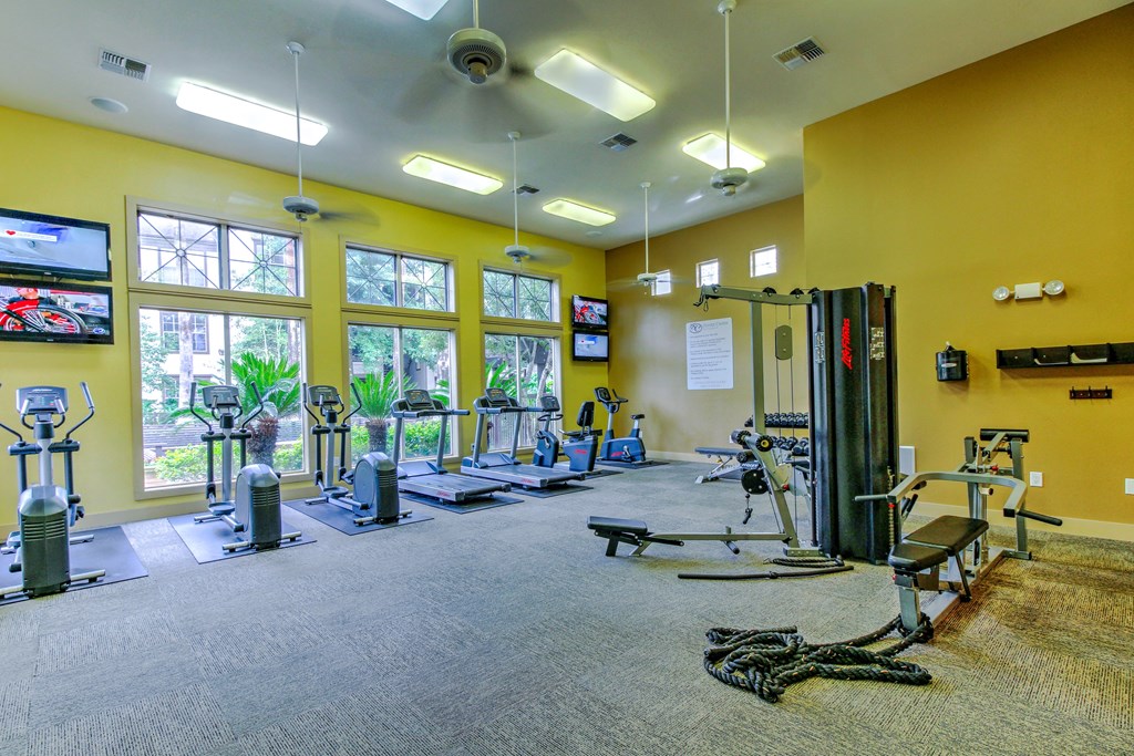 the fitness center at stone creek at old farm in houston texas at Stone Creek at Old Farm Apartments, Houston, 77063