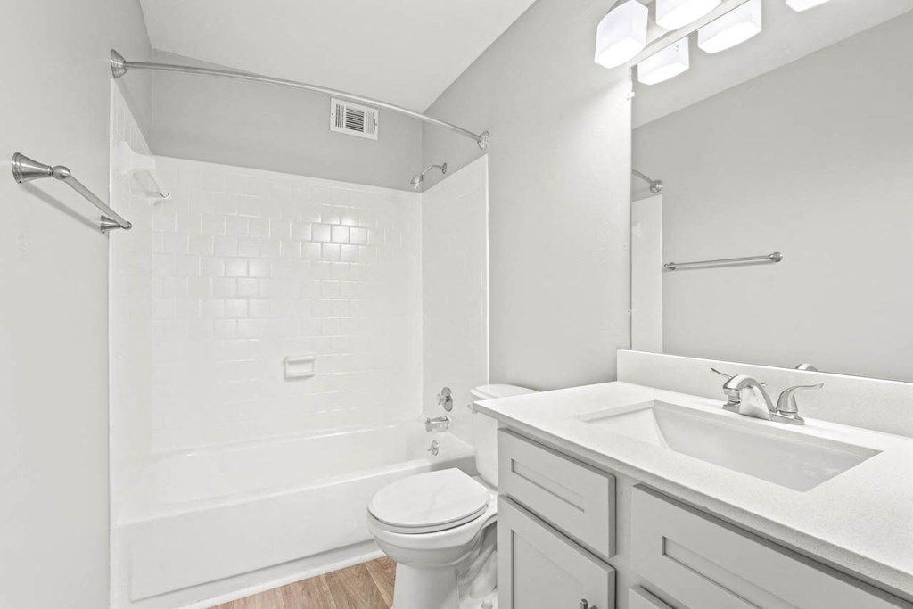 a bathroom with a sink toilet and bathtub