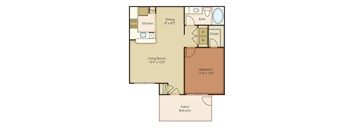 A1 Floor Plan at Villages of Briar Forest, Houston, TX 77077  
