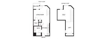 a floor plan of a living room and a dining room