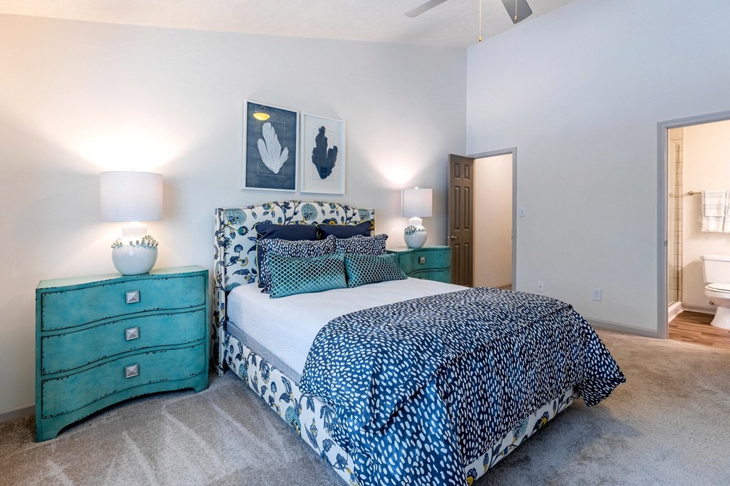 Modern bedroom at Collier Ridge Apartments in Atlanta, GA