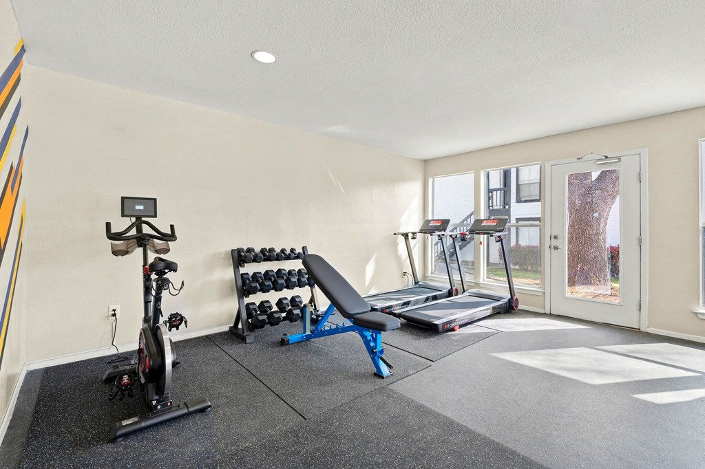 the gym at the preserve apartments at Keller Oaks, Texas, 75006