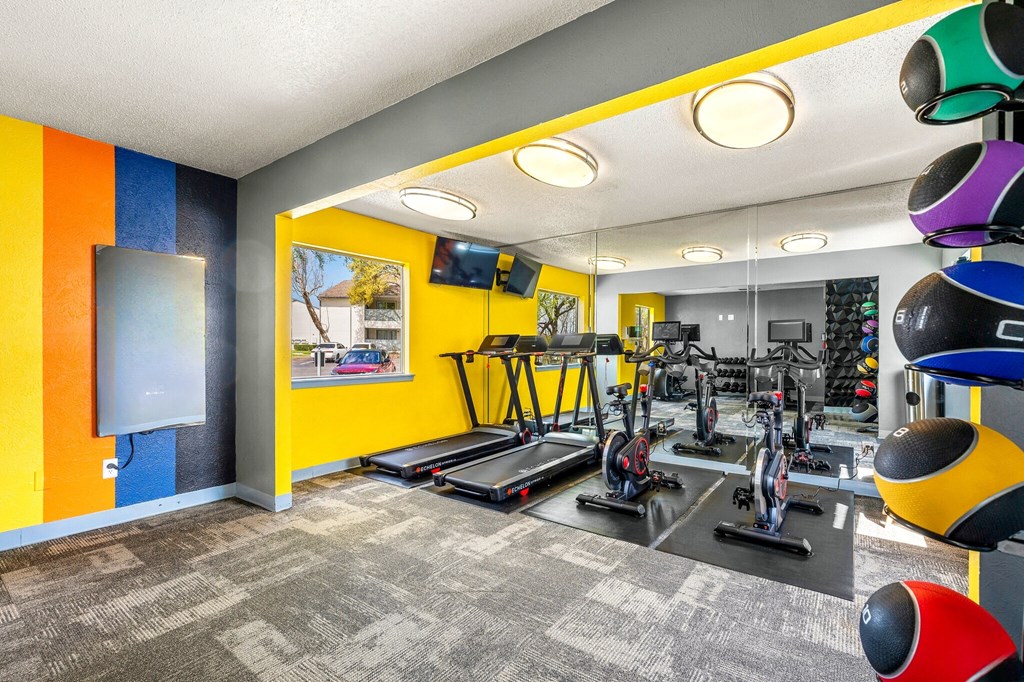 the gym at The Hudson in Carrollton, TX