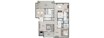 3d floor plan of a town house