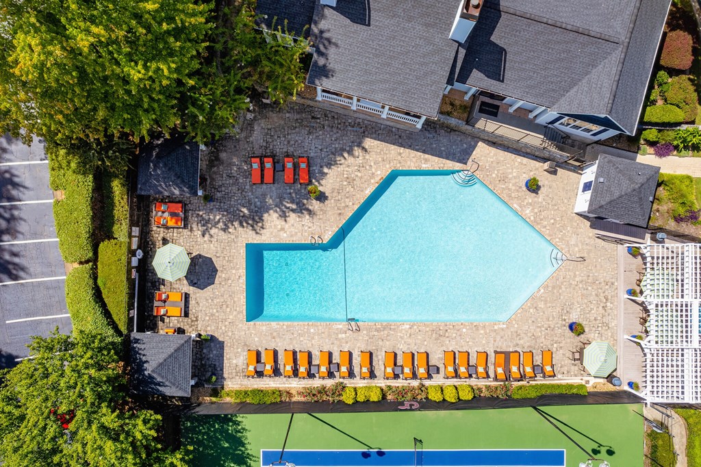 Arial view of pool