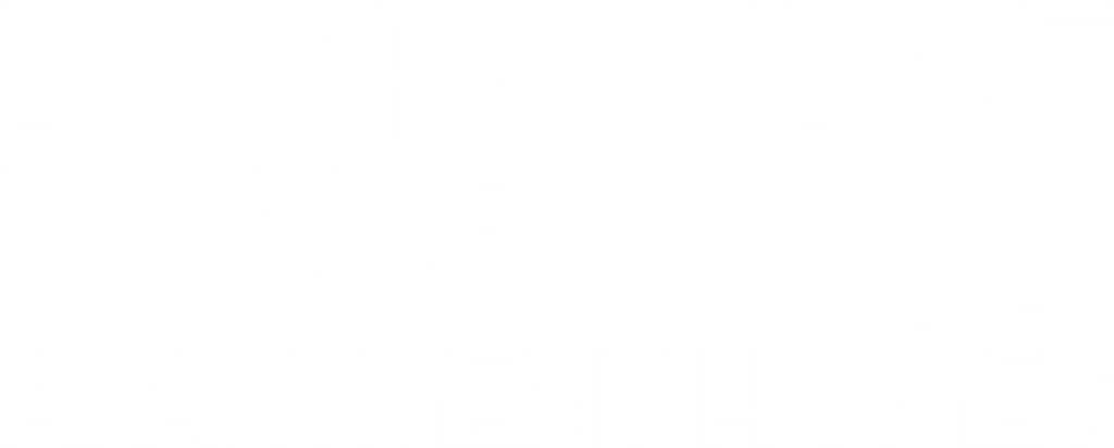 The image is a logo for Radbourne Lake Apartment Homes.