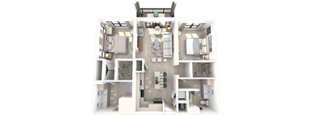 a floor plan of a house with a bedroom and a living room