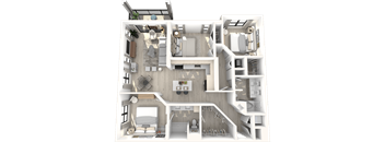 a 3d rendering of a floor plan of a house