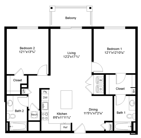 a floor plan of a house with a bedroom and a living room