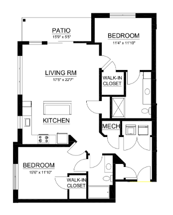 2 Bed 2 Bath