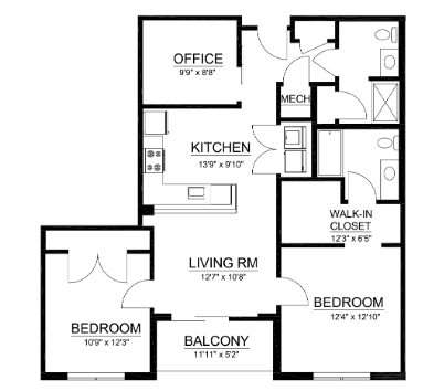 2 Bed 2 Bath