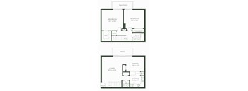a floor plan of a two story house with a garage and a balcony