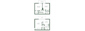 a floor plan of a two story house with a garage and a balcony