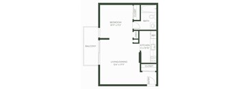 a floor plan of a bedroom apartment