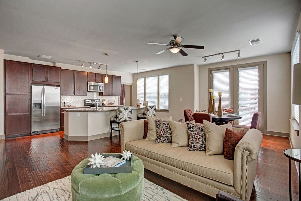 Living room and kitchen