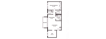 A black and white image of a floor plan for a home with labeled rooms.