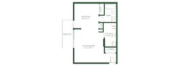 a floor plan of a bedroom apartment