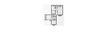 A floor plan of a two-story building with a first floor and a second floor.