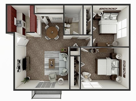 a floor plan of a two bedroom apartment