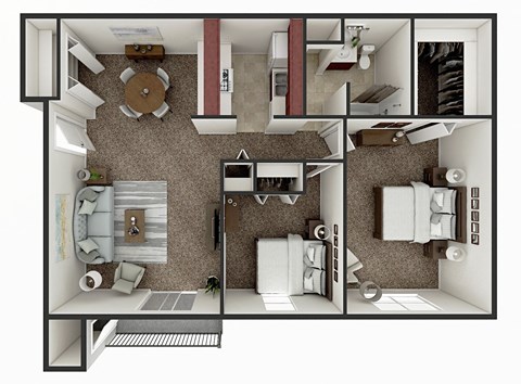 a floor plan of a one bedroom apartment with a bathroom and living room