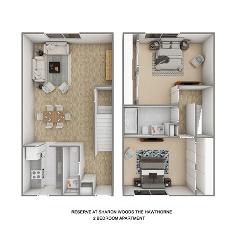 a floor plan of a two bedroom apartment