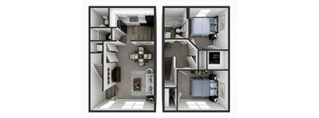 A series of images showing different layouts of a room.
