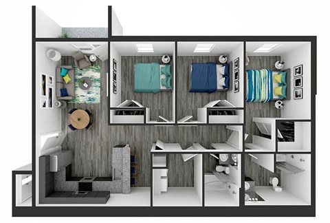 a floor plan of a 1 bedroom apartment