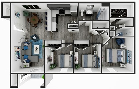 A series of images showing different rooms of a house.
