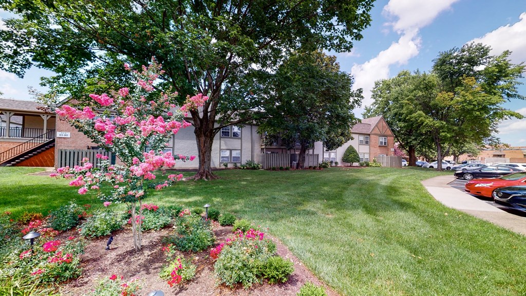 our apartments are located in a quiet neighborhood with lawns and trees