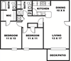 Two Bedroom, Two Bath