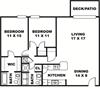 Two Bedroom, Two Bath, Extended