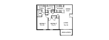 2 Bedroom, 2 Bathroom