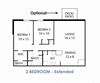 2 Bedroom, 1.5 Bathroom Extended