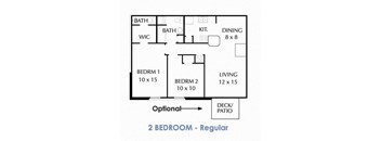 2 Bedroom, 1.5 Bathroom