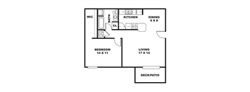 1 Bedroom, 1 Bathroom