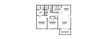 2 Bedroom, 2 Bathroom