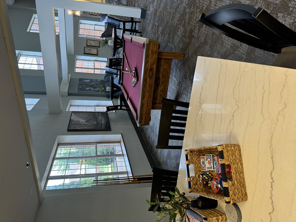 a view of the living room from the second floor