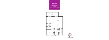 A floor plan for a property by Spark Living shows two bedrooms and a living area.