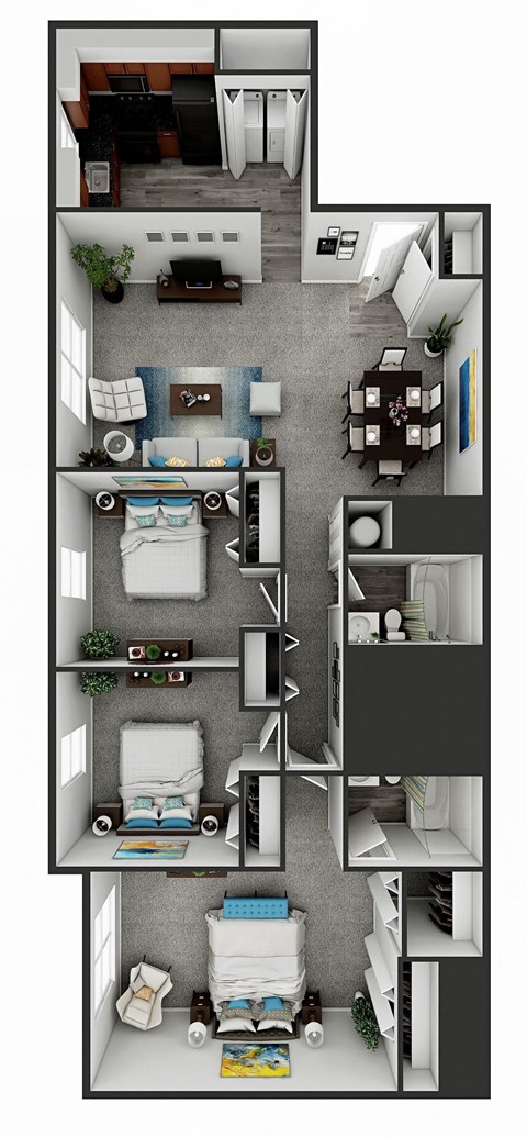 the floor plan of a 2100 sq ft apartment