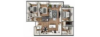 A series of images showing different layouts of a room.