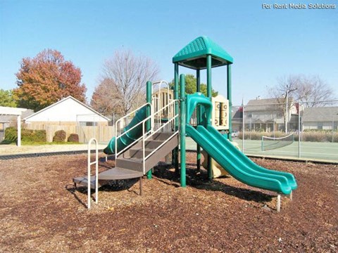 a playground with a slide and