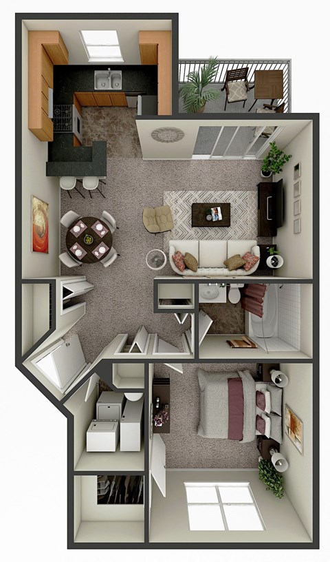 One Bedroom Meadowlark Skyridge Club Apartments Crystal Lake IL