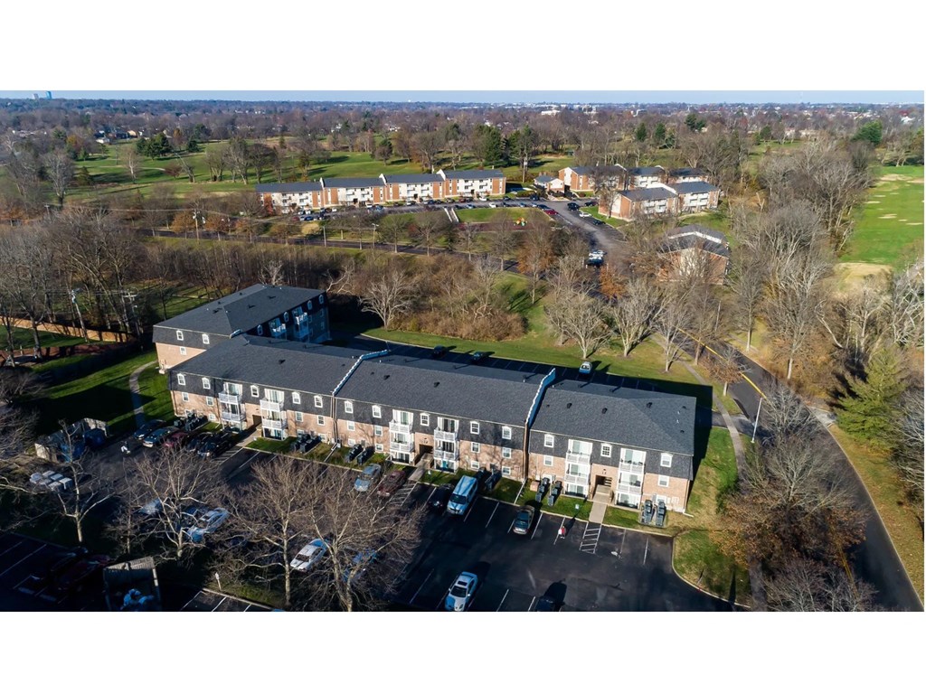 a view of the building from the air