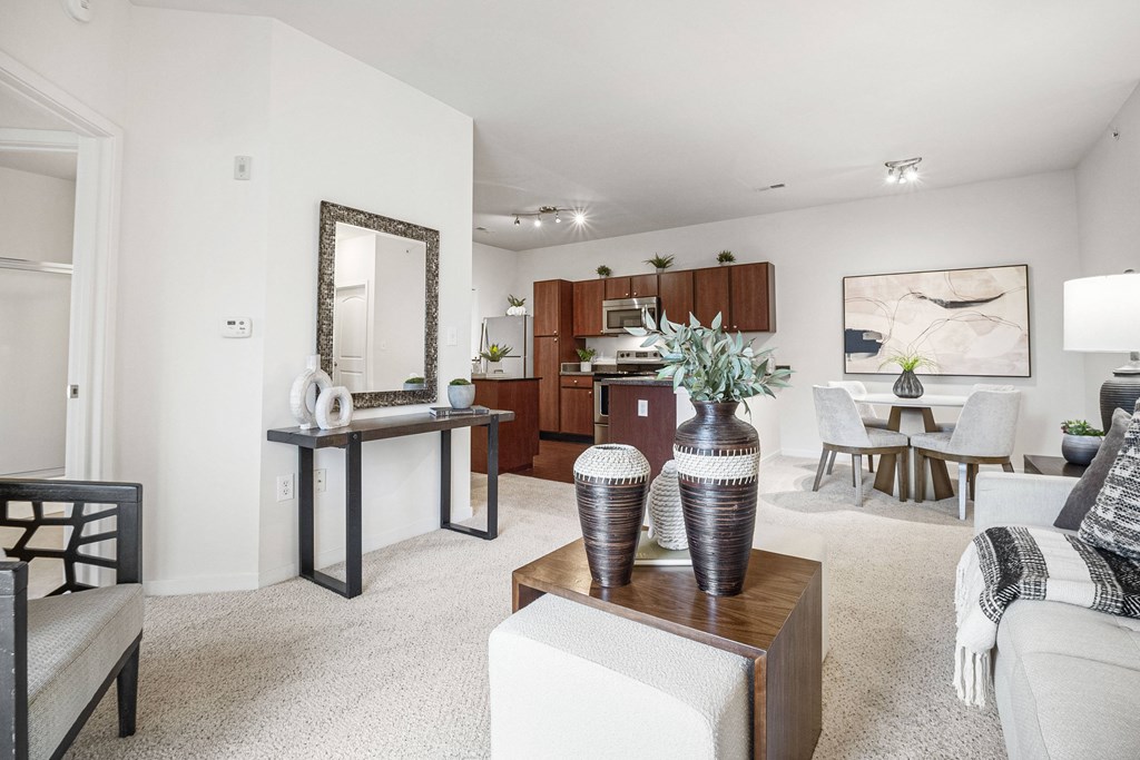 Living And Kitchen View at Aventura at Richmond, St. Peters, MO, 63376