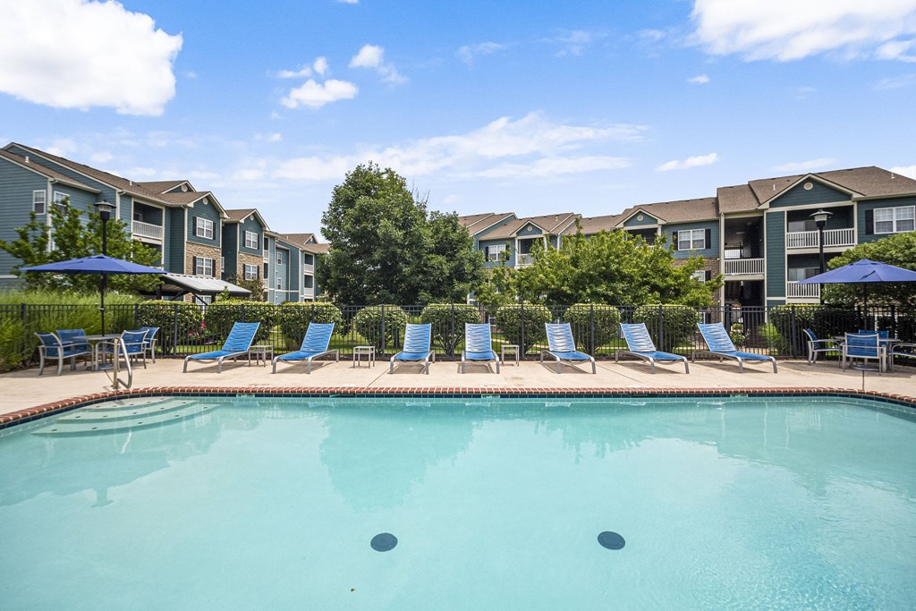 A swimming pool at Aventura at Richmond, St. Peters, MO, 63376