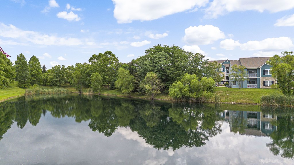 A serene lake at Aventura at Richmond, St. Peters 