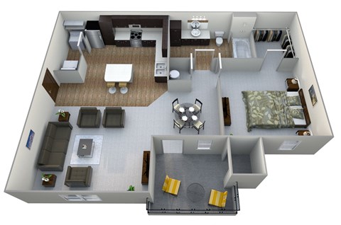 A1 Floor Plan at Aventura at Towne Centre, Ellisville, MO, 63011
