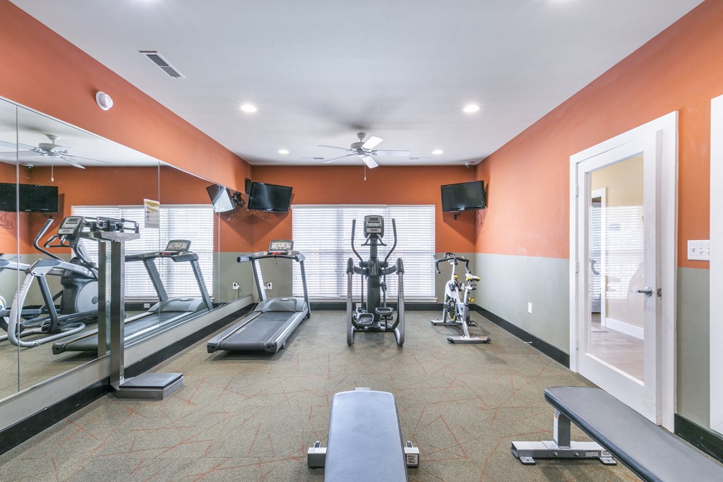 fitness center with equipment at Aventura at Richmond, St. Peters, MO
